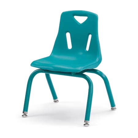 Jonti-Craft Berries Stacking Chairs with Powder-Coated Legs, 12 in. Ht, Set of 6, Teal 8122JC6005